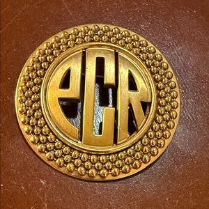 Vintage Gold Monogram Brooch
